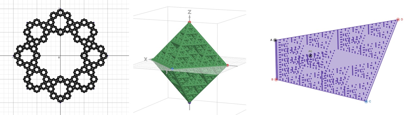 Some photogenic fractals we built in Desmos.