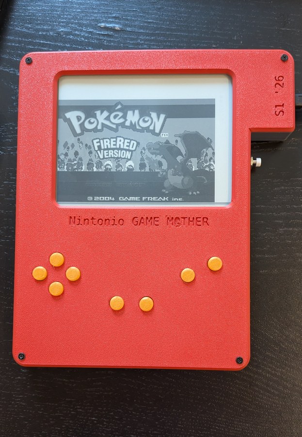 The nintonio game mother, playing pokemon.