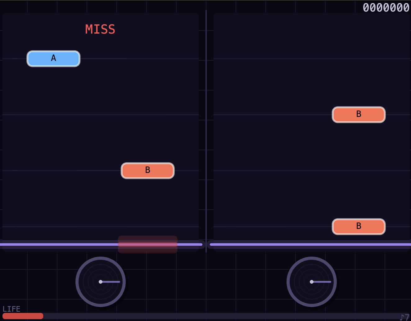 Two-player spinner rhythm game
